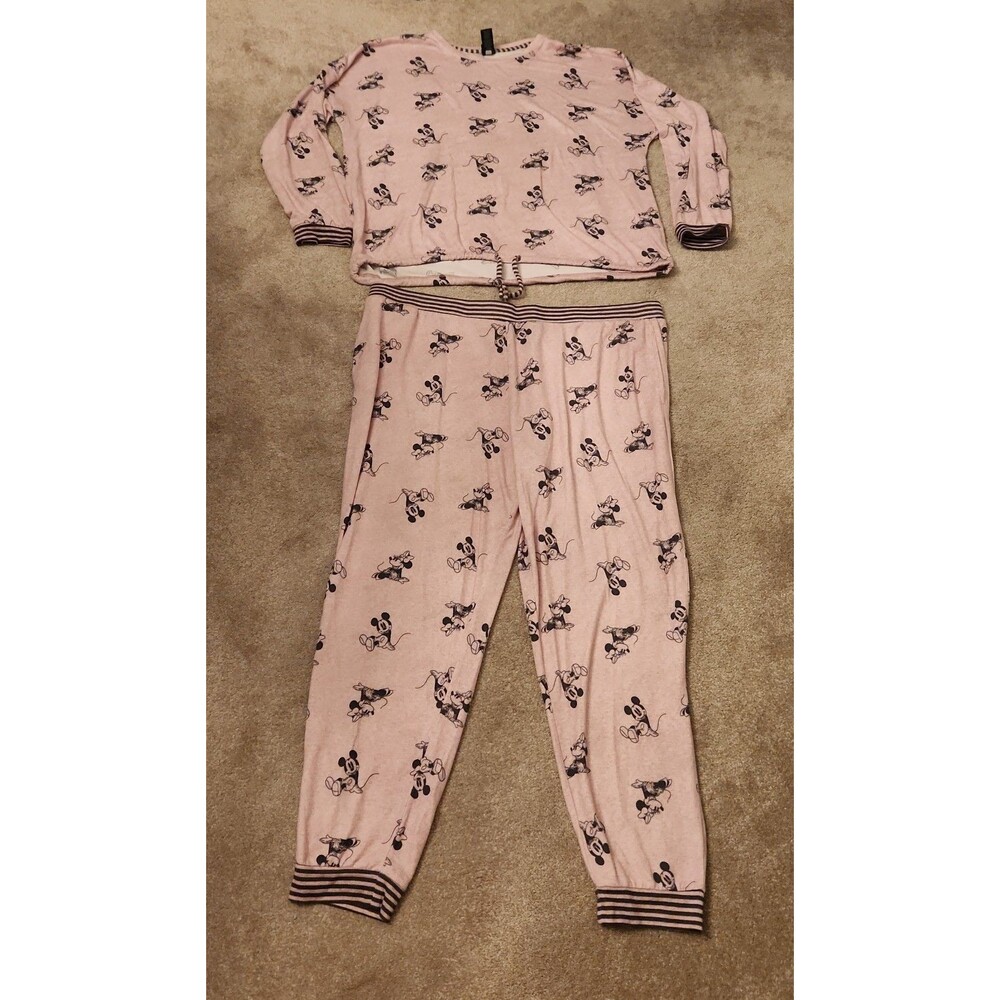 Disney Women's Pink Set of Sweatpants & Sweatshirt Mickey & Minnie Size XXL